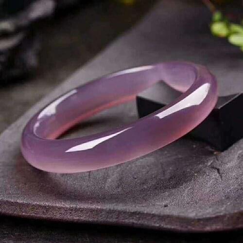 Natural purple agate bangle handcarved jade bangle real jade bracelets natural jade stone for women men
