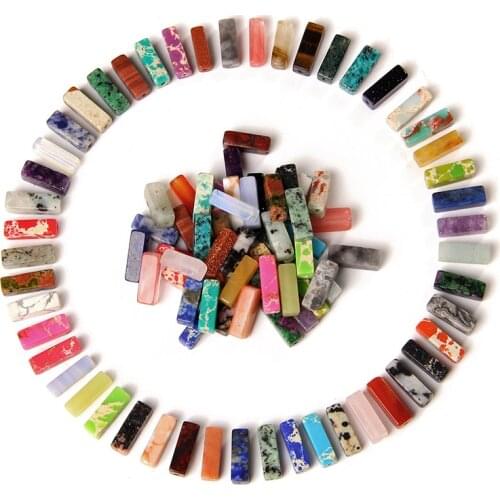 8*8*20 mm Natural Rectangle Multi Color Imperial Jaspe Stone Beads Polished Lapis Lazuli For DIY Making Jewelry Bracelets Earing