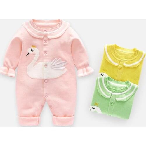 Hand-woven sunflower baby one-piece sweate 1