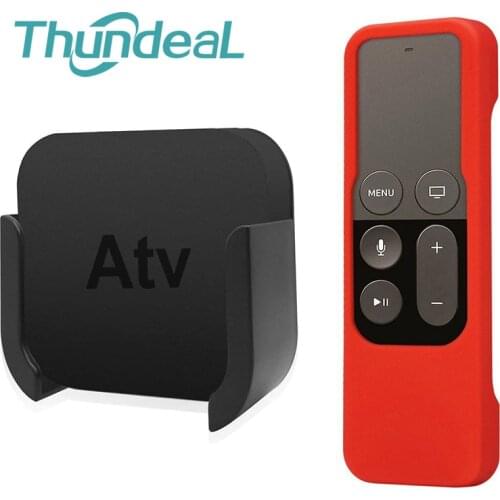 Remote Control Case Silicone Wall Mount Bracket Stand Protective Case Skin Apple TV 4K 4th 5th Gen Media Player Cradle Holder