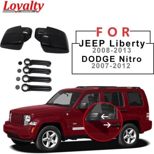 Loyalty Black Auto Part for 2007 2008 2009 2010 2011 2012 DODGE Nitro Side View Mirror + 4 Door Handle Cover Car Styling