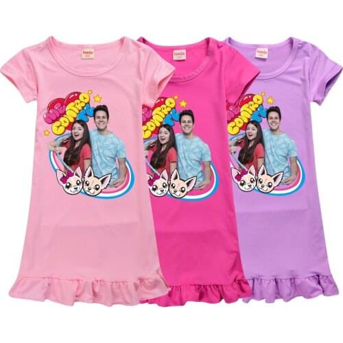 2021 Me Contro Te Girls Dress Kids Summer Princess Dress 2-12Y Cute Baby Girls Sleepwear Nightdress Children Clothes