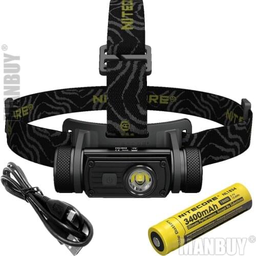 20%OFF NITECORE HC60 Headlamp CREE XM-L2 U2 1000LM Rechargeable Waterproof Flashlight 3400mAh 18650 Battery NL1834 Free shipping