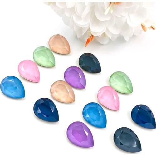 HOT 10x14mm/13x18mm pointback glass rhinestones high quality crystal Mocha Teardrop shape rhinestones diy wedding Accessories