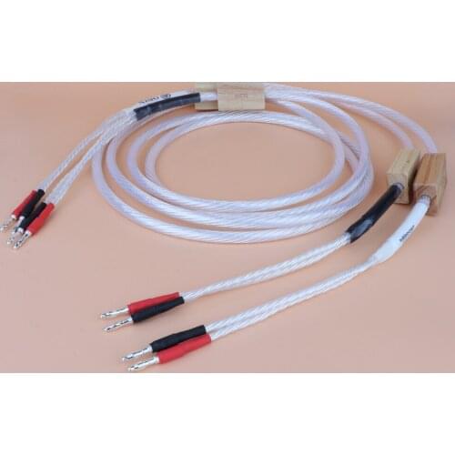 Pair YTER Odin 2 HIFI Speaker Cable Silver Plated Loudspeaker Cable HIFI With Banana Plug Audiophile Cable For Home Theater HIFI