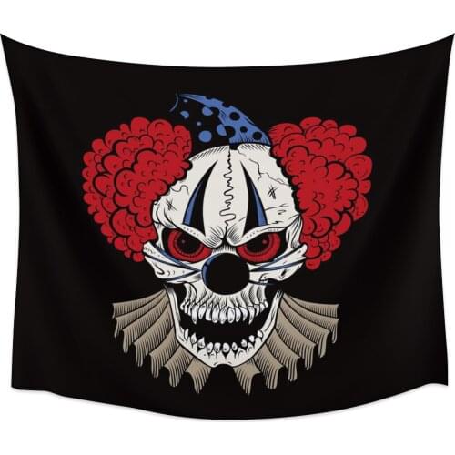 Clown Bone Skeleton Tooth Line Black Tapestry Wall Hanging Home Wall Decor Blanket Bedroom Tapestry Yoga Mat