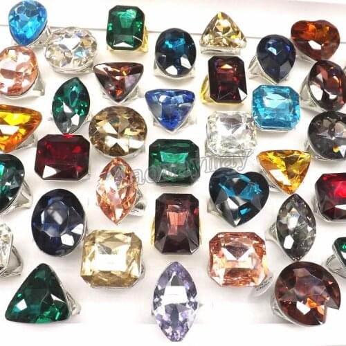 Big Zircon Rings Fashion Costume Ring Bague 50pcs Wholesale Free Shipping