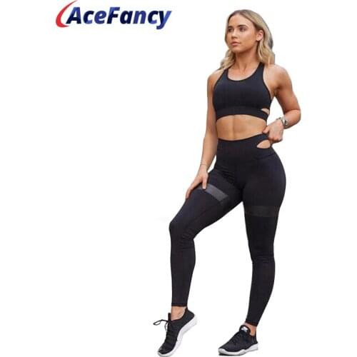 Acefancy Yoga Set Women Sportwear Cropped Yoga Bra Leggings Tummy Control Gym Set Clothing For Women FT052 Female Set Sport Wear