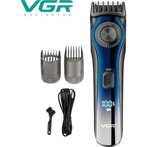 VGR Hair Clipper Razor LCD Power Display Powerful Hairs Trimmer Cutting Machine Barber Haircut Professional Hair Clipper