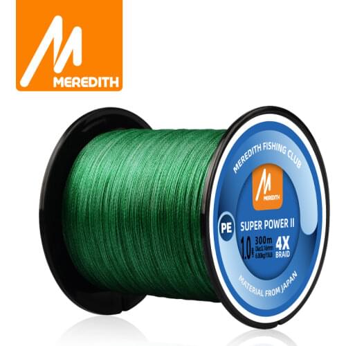 MEREDITH 4 Strands Braided PE Fishing Line 300M 500M 1000M 15-80LB Smooth Multifilament PE Fishing Line for Saltwater Fishing