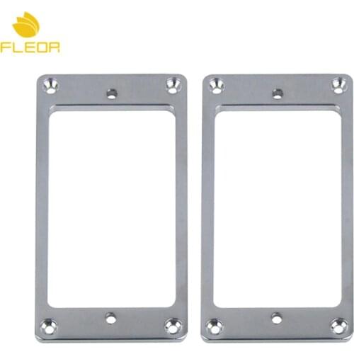 FLEOR 2pcs Metal Flat Humbucker Guitar Pickup Ring Frame Mounting Ring Chrome for Electric Guitar Accessories ,Big Pickup Ring