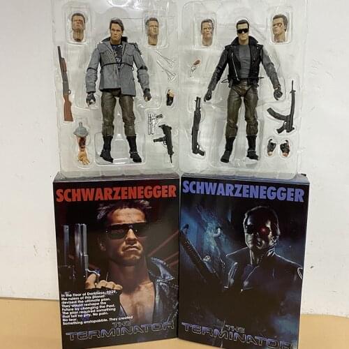 NECA Terminator T-1000 Figure Judgment Day Motorcycle Cop Terminator Arnold Schwarzenegger Action Figure Model Toy Gift 18CM