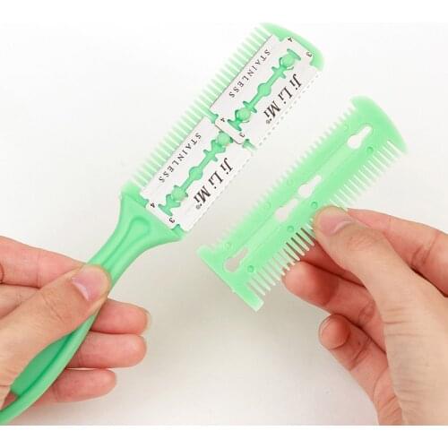 Hair Cut Styling Barber Scissor Razor Magic Blade Comb Hairdressing Tool Kit 1PCS Top Quality Double-Sided Knife Hair Scissors