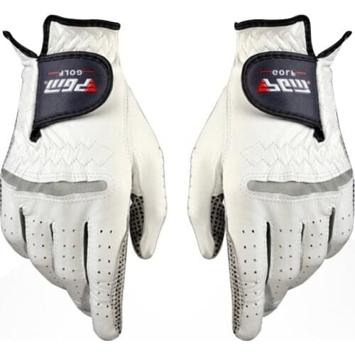 Left Right Hand Soft Breathable Pure Sheepskin With Anti-slip granules mitten Mens Genuine Leather Golf Gloves