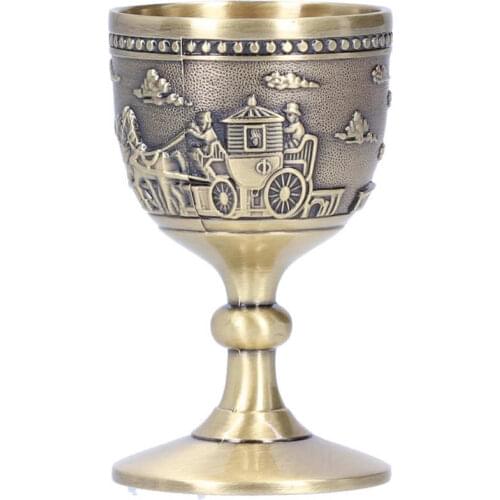 Small Wine Cup Beer Goblet Zinc Alloy Retro Vintage Miniature Figurine Decoration Home Ornament Miniature Figurine