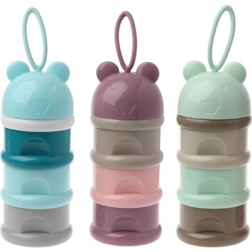Cute Bear Style Portable Baby Food Storage Box Essential Cereal Cartoon Milk Powder Boxes Toddle Kids Formula Milk Container