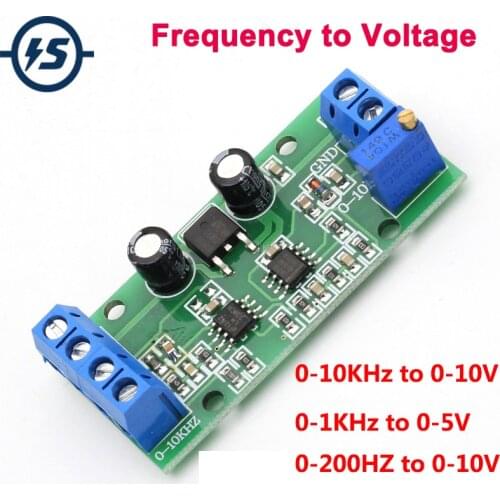 F/V Frequency to Voltage Converter Module with Power LED 0-10KHz to 0-10V 0-1KHz to 0-5V Digital to Analog Signal Inverter