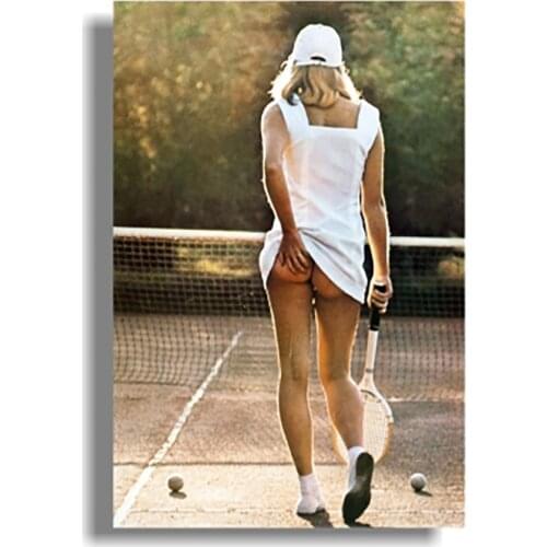 Sexy Fun Cool Tennis Girl Bare Bottom Wall Art Print Poster Home Decoration Wall Canvas Painting