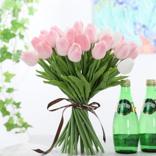 PU Mini Tulip fake Flower Simulation Flower Home Decoration Flower wedding ceremony hand-held flower arrangement road guide