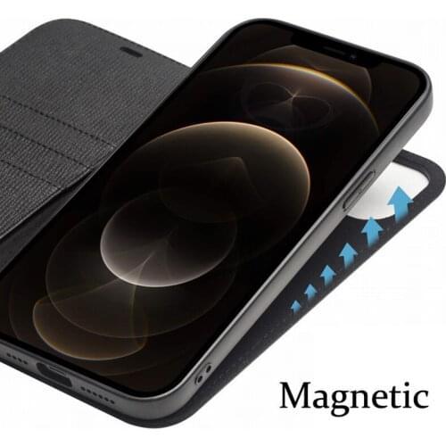 Split For iPhone 12 Pro Max Real Natural Cowhide Genuine Leather Phone Case Cow Skin Cover Qialino Wallet Pouch For iPhone12