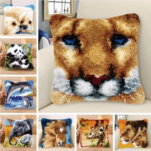 Do It Yourself Latch Hook Kits Diy Smyrna Birthday Present Knooppakket Latch Hook Pillow Cross Pillows Embroidery Pillows