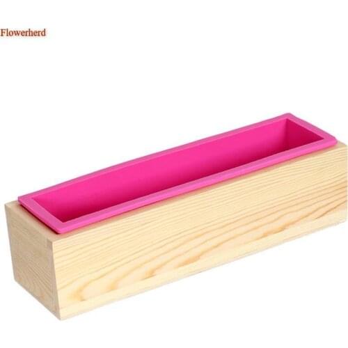 Loaf Silicone Mold Rectangular Wooden Box with Flexible Liner for DIY Natural Soap Making Handmade Soap Mold