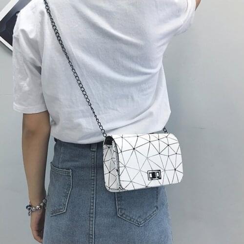 2021 Women Fashionable Shoulder Bags New Female Messenger Bag Handbag Chain Wild Crack Printing Wild Crossbody Bag