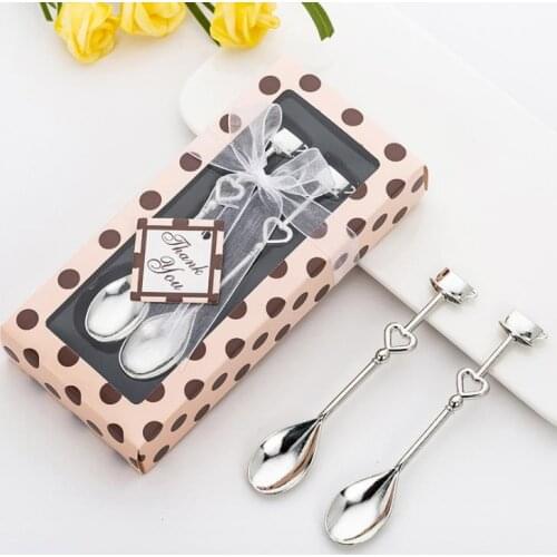 Wedding Favors Spoon Drink Tea Coffee Milk Souvenir Stainless Steel Baby Shower Favors Decoration Spoon Kitchen Accessories SN