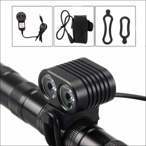 Bicycle Waterproof Headlight Outdoor Solarstorm Bike Light Headlamp 2*CREE LED FlashLights +8.4v 4*18650 Battery Pack + Charger