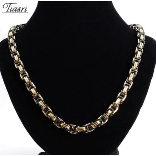 Tiasri 8mm Byzantine Necklace For Man Woman Halloween Friends Gifts Aesthetic Gothic Jewelry Punk Stainless Steel Accessories
