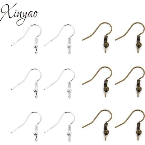 XINYAO 200Pcs/lot 1.8cm Width DIY Earring Findings Earring Hooks With Bead Charms Ear Wire Clasps Components Accessories