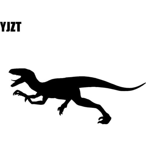 YJZT 15.2CM*6.2CM Car Window Wall Bumper Dinosaur Vinyl Car Sticker Black/Silver C2-3049