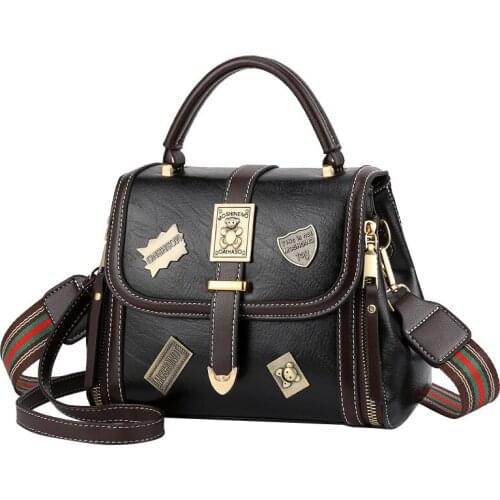 Factory Price Small Vintage Flap Square Shoulder Bag Casual Crossbody Bag Purses For Women Unique Ornamental Badge Handbag
