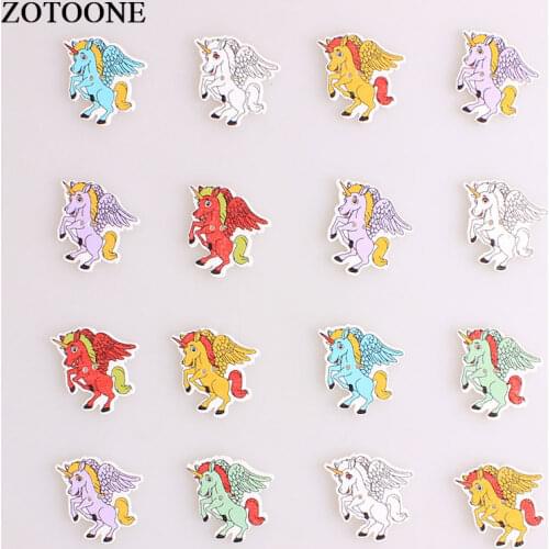 ZOTOONE Cartoon Unicorn Wodden Buttons DIY Scrapbooking Craft Sewing Wood Buttons For Clothing Crafts Needlework Accessories E