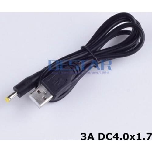 1M 3A Black DC Power Plug cable USB A To DC 4.0*1.7 4.0*1.7mm 4.0mm x 1.7mm 4.0x1.7mm Jack charge charging Cable 3FT