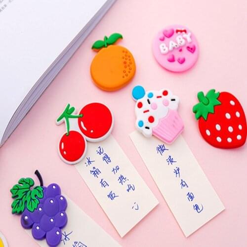 1PC Kawaii Colorful Fruit Strawberry Magnet Fridge Decor For Refrigerator Fruit Sticker Children Home Decoration Message Board