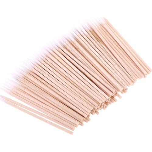 100pcs Disposable Ultra Small Swab Cotton Buds Wooden Brushes Eyelash Extension glue removal tools #11
