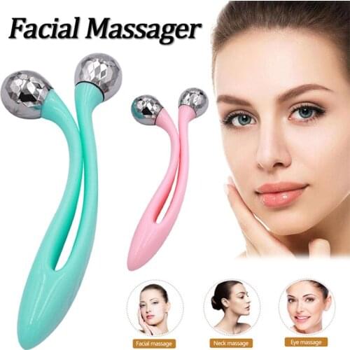 Facial Massage Double Roller Facial Massage Roller Face Slimming Body Head Neck Massage Stick Beauty Supply