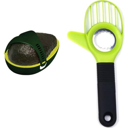 2PC/Set 3 in 1 Kitchen Tools Gadgets Fruit Cutter Avocado Slicer Knife Splitter Saver Keeper Mum Gift Personal Present
