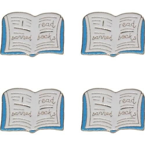 4pcs Enamel Pin Book Brooch Lapel Pins Backpack Bag Cute Badge Jewelry Gifts For Kids/Women/Friends