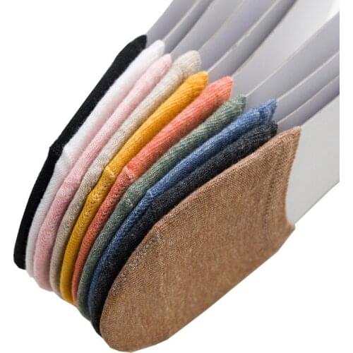 5 Pairs New quality Cotton Womens Socks fashion Forefoot Socks High Heels Invisible Socks Ten-Color Solid-Color Women Socks