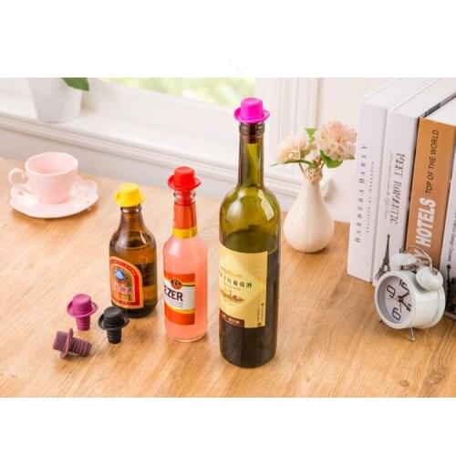 5pcs/lot Silicone Bowler Bottle Stopper Wine Stopper Wine Accessories Champagne Plug Small Hat Beer Red Wine ELB 273