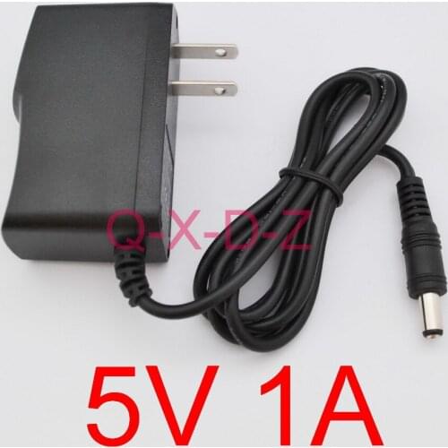 50PCS High quality AC 100V-240V Converter Switching power adapter DC 5V 1A 1000mA Supply US Plug DC 5.5mm x 2.1mm