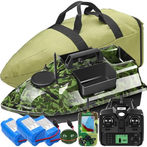 500M RC GPS Fishing Bait Boat With 3 Hoppers Carp Fishing Boat Toy Boat LCD GPS Fishfinders Sonar Sensor,Handbag,Spare Batteries