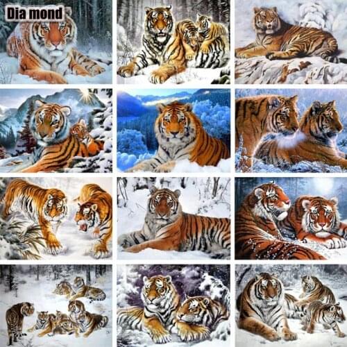 5D DIY Diamond Painting Tiger Art Picture Full Square/Round Diamond Embroidery Animal Mosaic Cross Stitch Handmade Home Decor