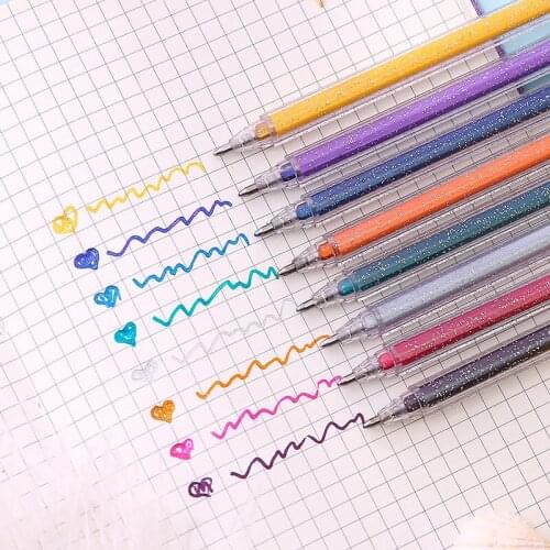 8Pcs/set Simplicity Flash Gel Pens Cardboard Paper Pen Art Marker Stationery Kit NK-Shopping