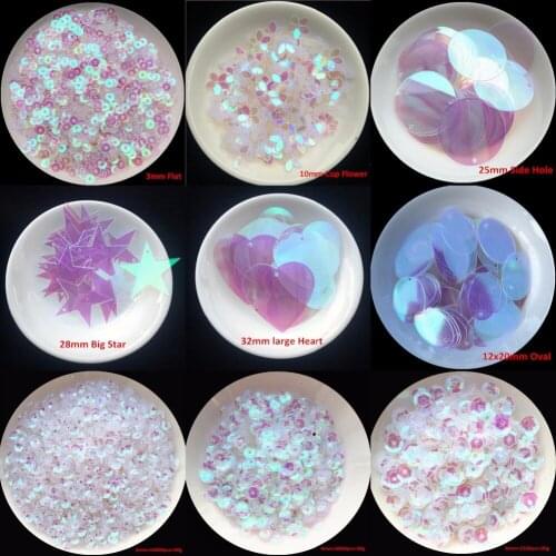 AB Transparent Color Sequins pvc Loose Sequin Paillettes Sewing Wedding Craft Women Garment Diy Accessories Party Confetti