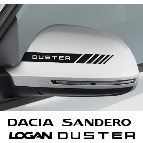 2PCS Car Rearview Mirror Stickers For Dacia Duster 1.0 Tce Logan Sandero R4 Auto Accessories Vinyl Film Long Strip Decor Decals