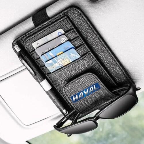 Car Sun Visor Clip Organizer Pouch Bag Card Pen Glasses Ticket Storage Holder for haval f7 h6 f7x h2 h3 h5 h7 h8 h9 m4 Car