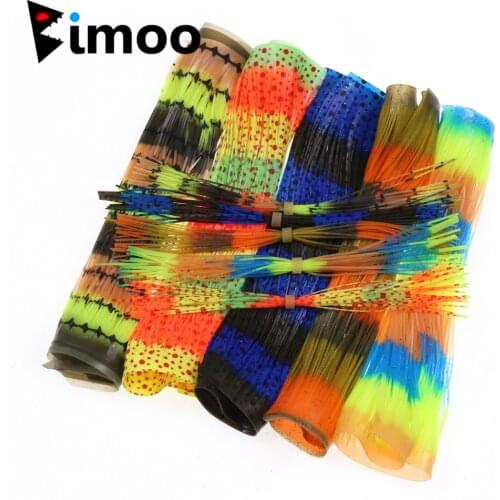 Bimoo Multi-colored Fly Tying Silicone Skirts Spinnerbait Buzzbait Rubber Jig Lures Soft Squid Skirts 5 Patterns